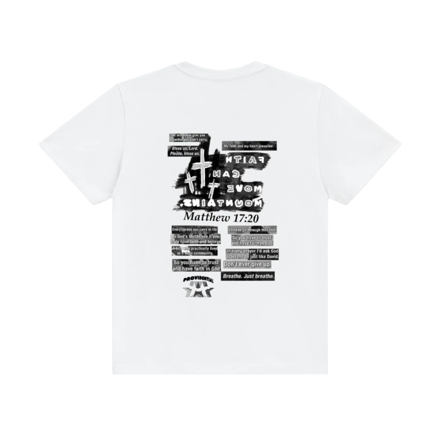 "FAITH CAN MOVE MOUNTAINS" ATHLETIC FIT UNISEX T-SHIRT (White)