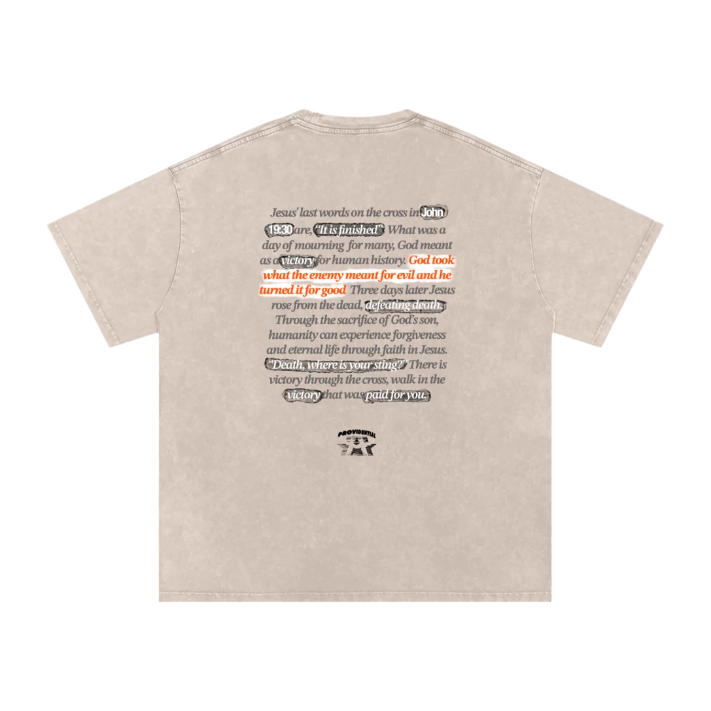"VICTORY" WASHED & OVERSIZED UNISEX TEE (Dark Font)