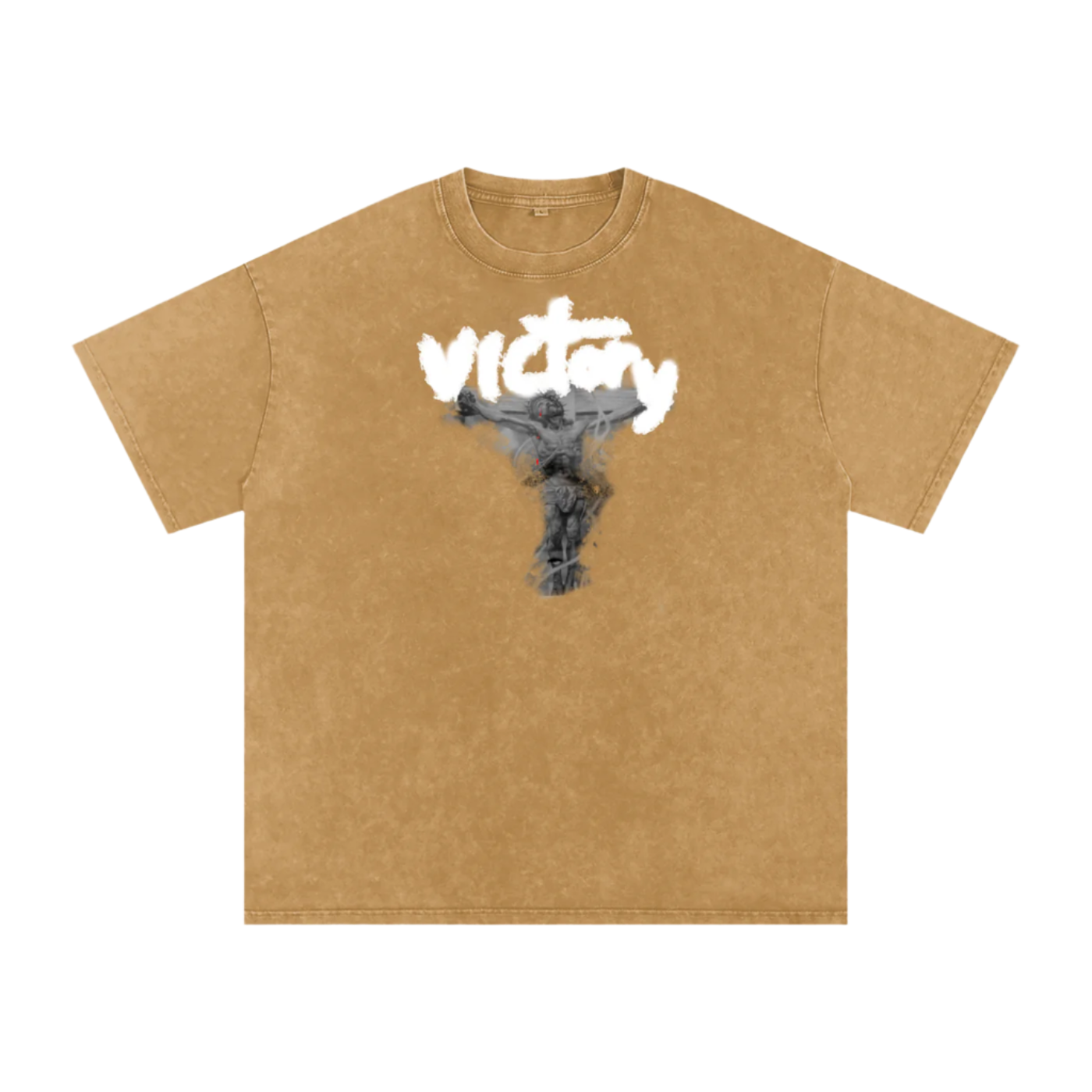 "VICTORY" WASHED & OVERSIZED UNISEX TEE (Light Font)