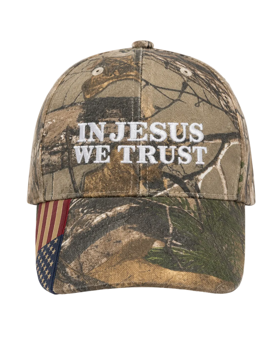"IN JESUS WE TRUST" USA/CAMO EMBROIDERY