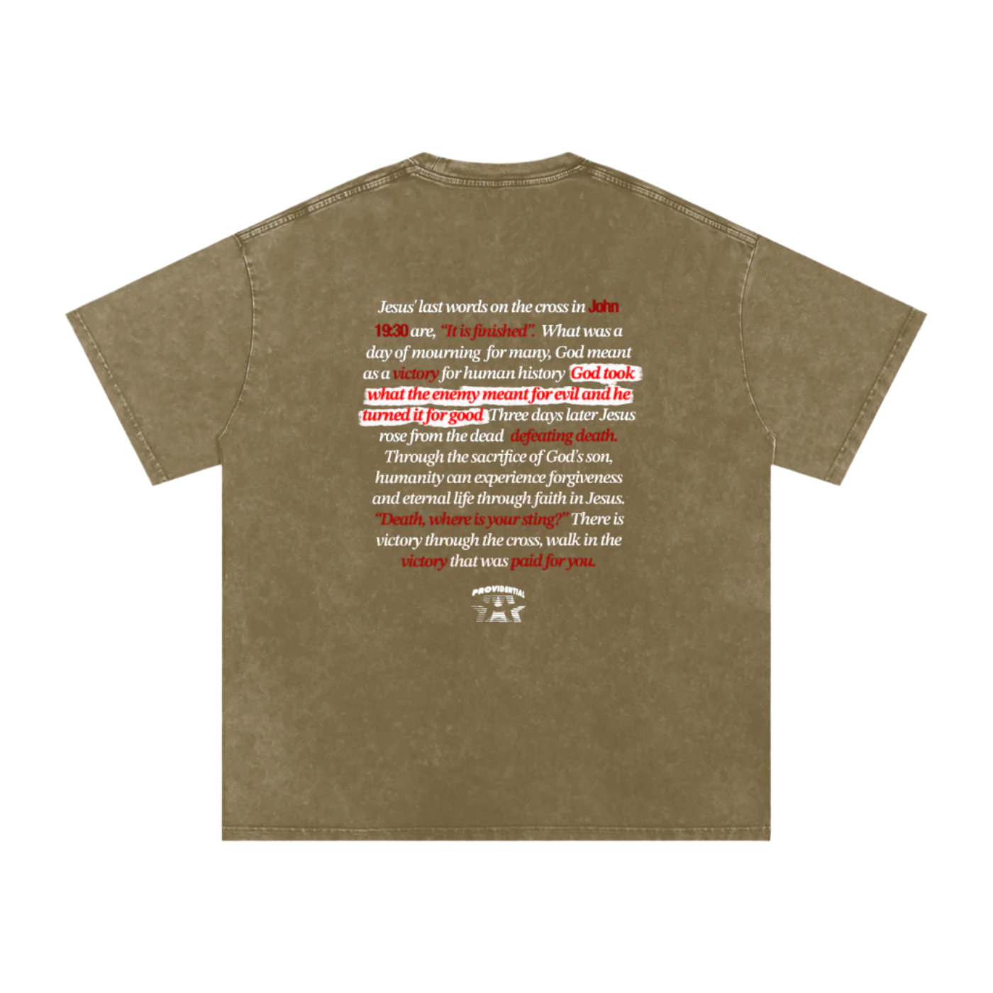 "VICTORY" WASHED & OVERSIZED UNISEX TEE (Light Font)