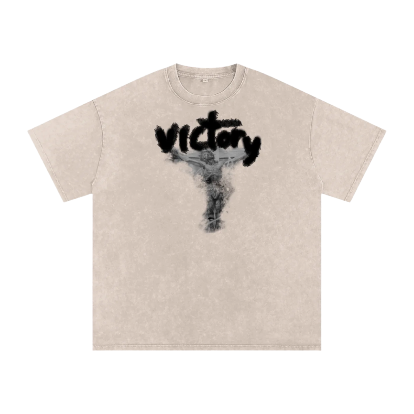 "VICTORY" WASHED & OVERSIZED UNISEX TEE (Dark Font)