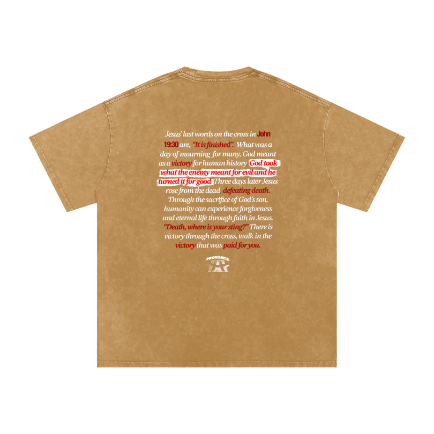 "VICTORY" WASHED & OVERSIZED UNISEX TEE (Light Font)