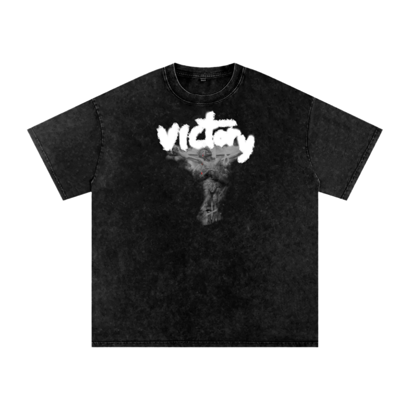 "VICTORY" WASHED & OVERSIZED UNISEX TEE (Light Font)