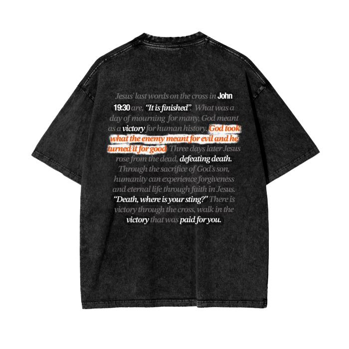 VICTORY- acid wash oversize tee