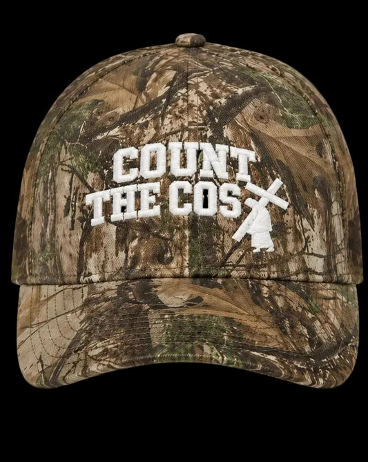 "COUNT THE COS✝" EMBROIDERED REALTREE NET HAT