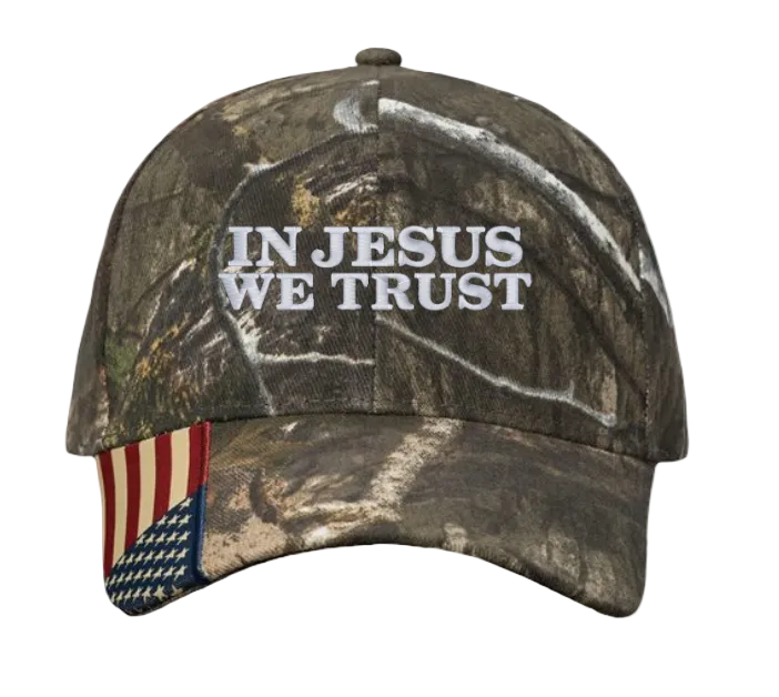 "IN JESUS WE TRUST" USA/CAMO EMBROIDERY
