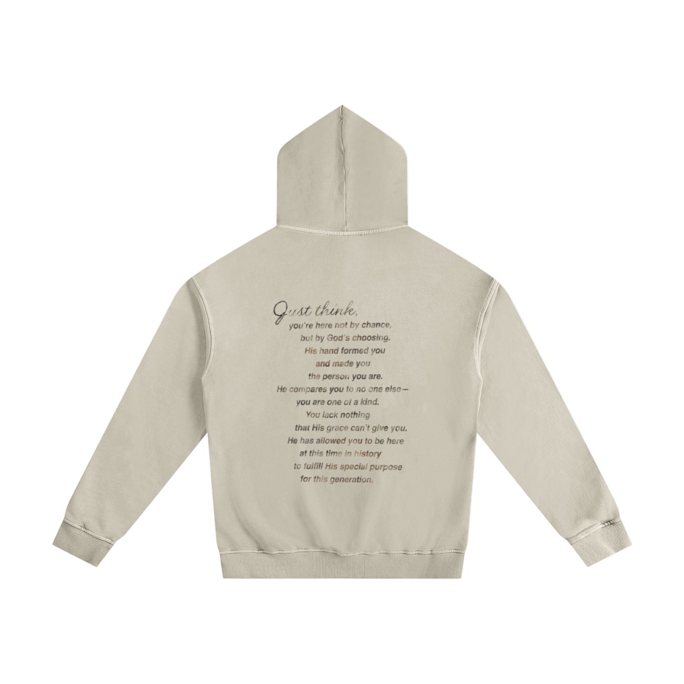 "TODAY HAS A REASON" UNISEX VINTAGE WASHED HOODIE (CREAM)