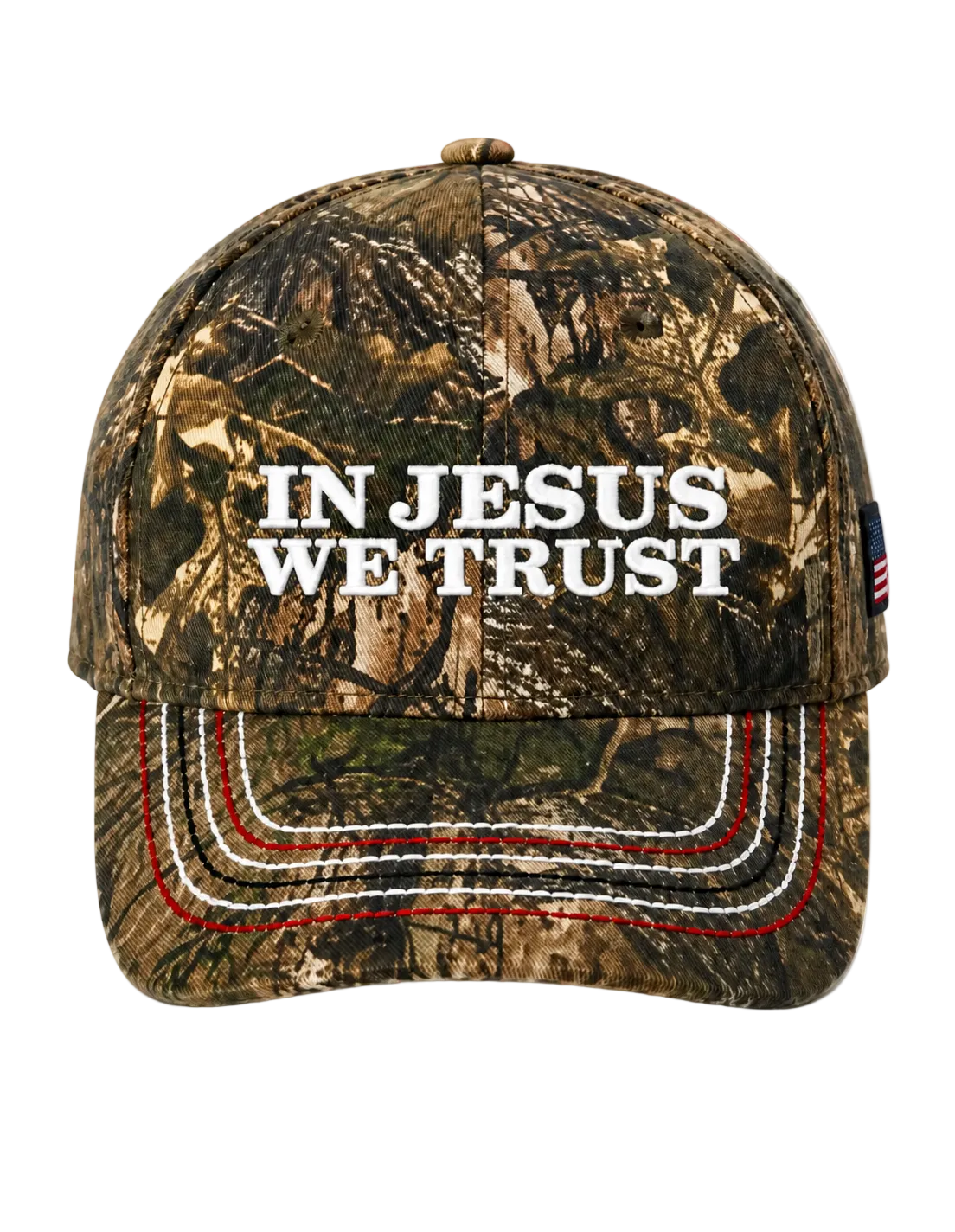 "IN JESUS WE TRUST" REALTREE EMBROIDERED USA HAT