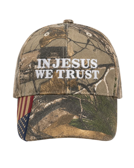 "IN JESUS WE TRUST" USA/CAMO EMBROIDERY