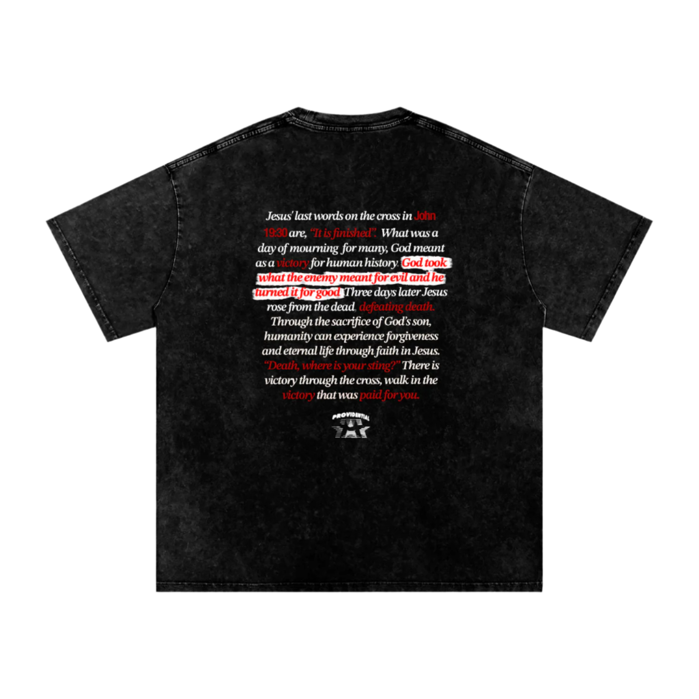 "VICTORY" WASHED & OVERSIZED UNISEX TEE (Light Font)