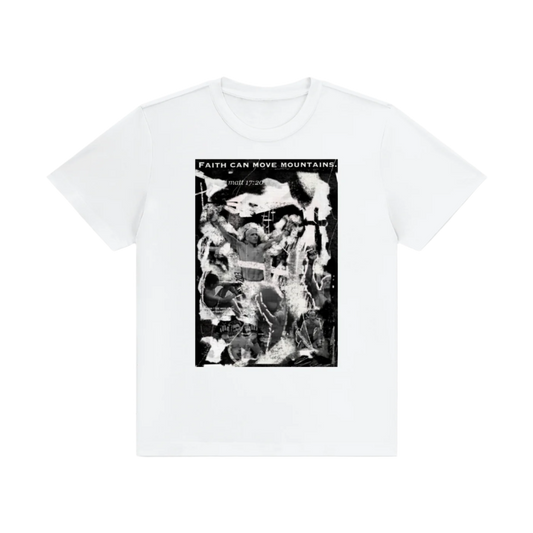 "FAITH CAN MOVE MOUNTAINS" ATHLETIC FIT UNISEX T-SHIRT (White)