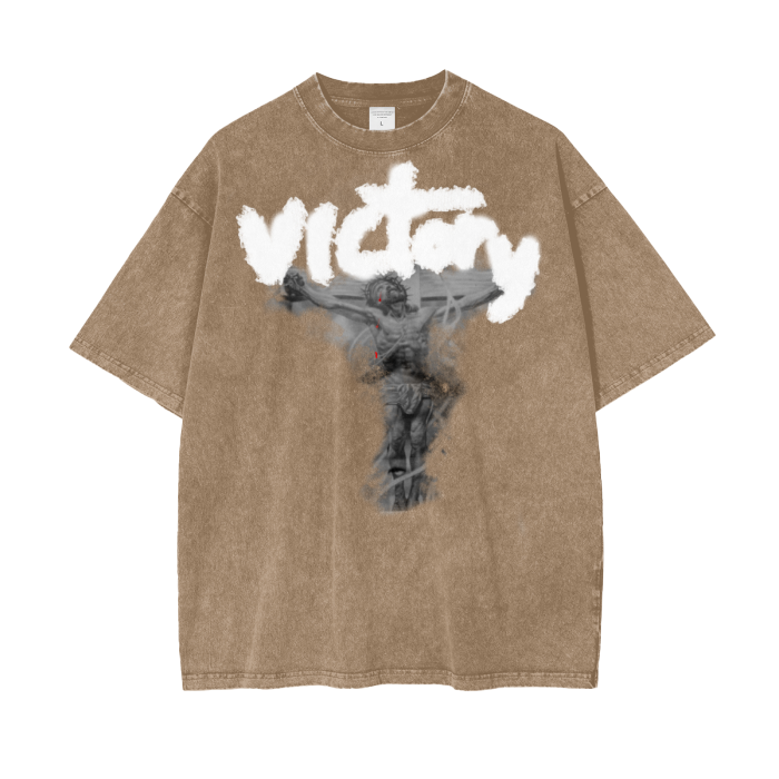 VICTORY- acid wash oversize tee