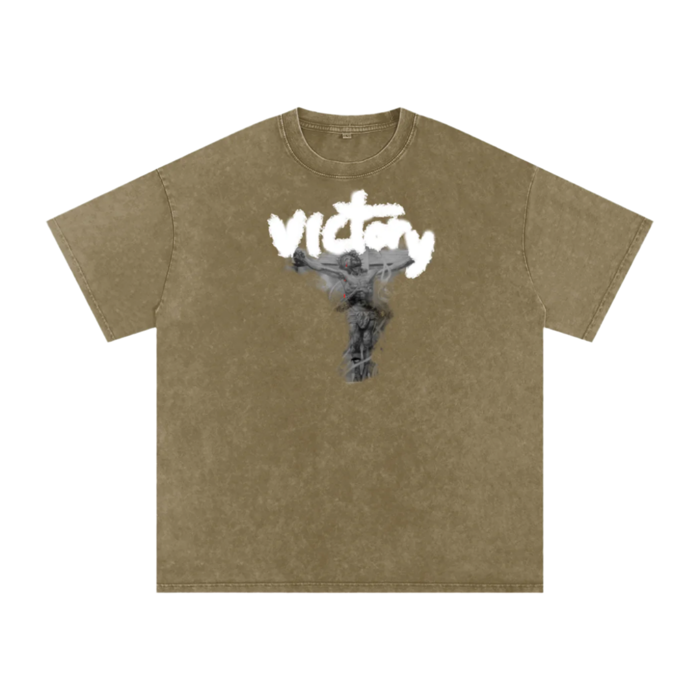 "VICTORY" WASHED & OVERSIZED UNISEX TEE (Light Font)